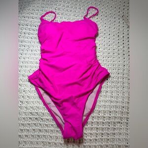 Hot Pink Lace-Up One-Piece Swimsuit | Size S | NWOT
